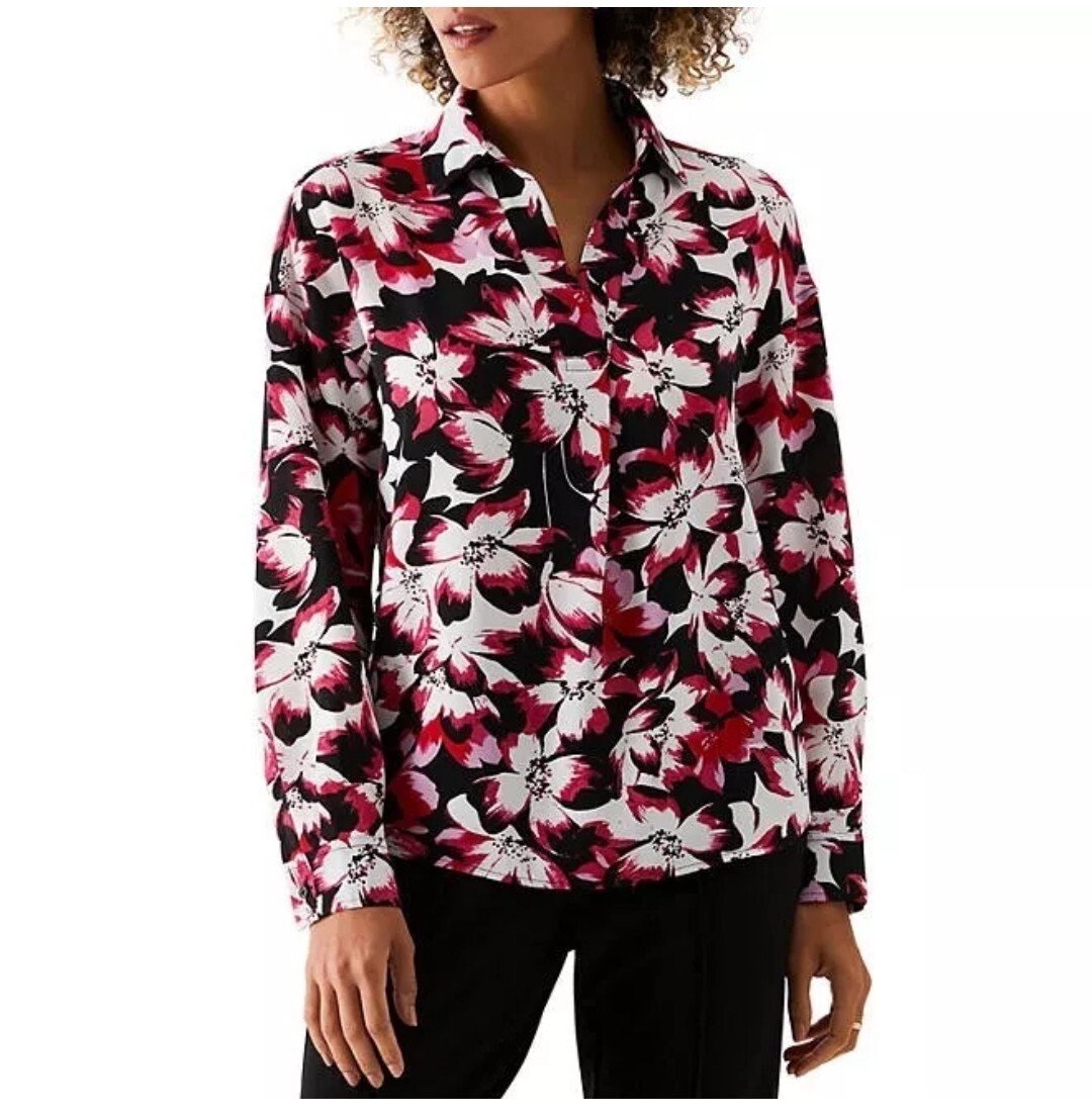 Rafaella Ladies Woven Top Size XL Fresh Bouquet