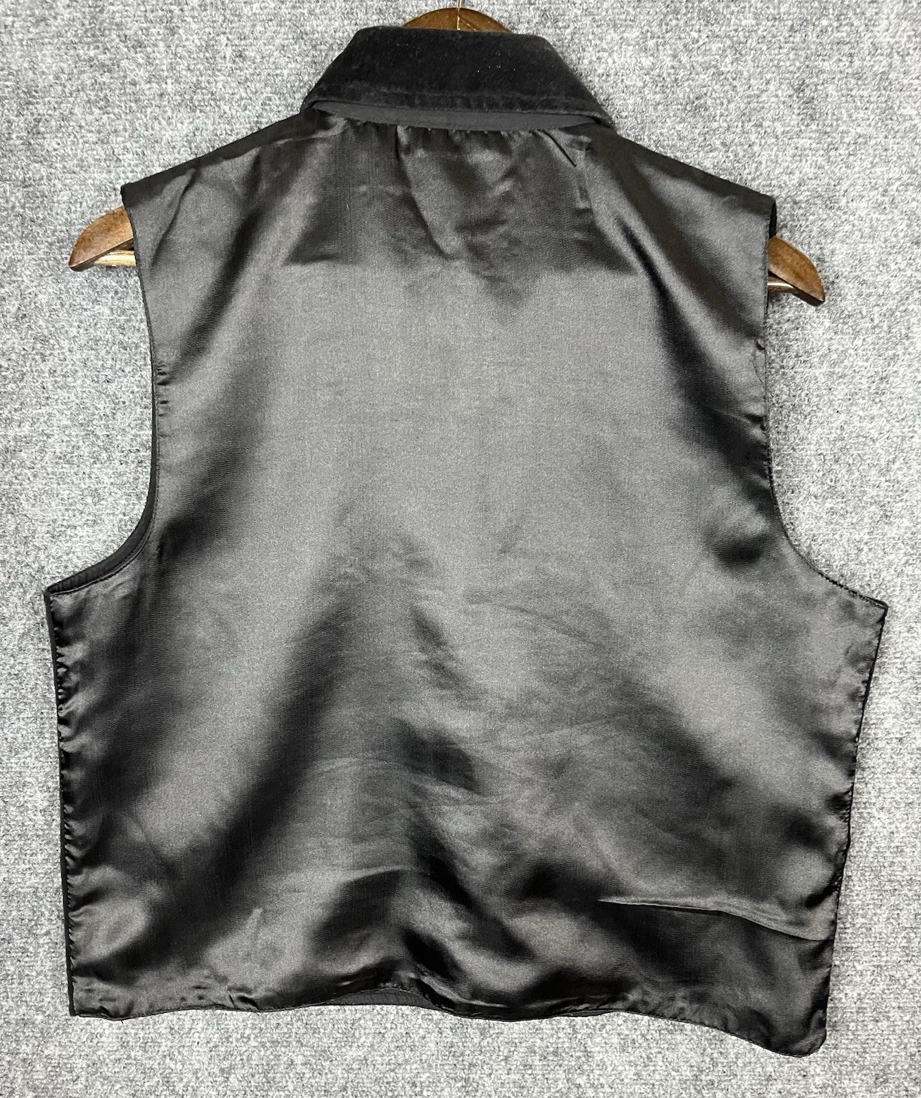 Vintage 90s Dressbarn Holiday Vest Black Velvet Christmas Tree Novelty Sz Large