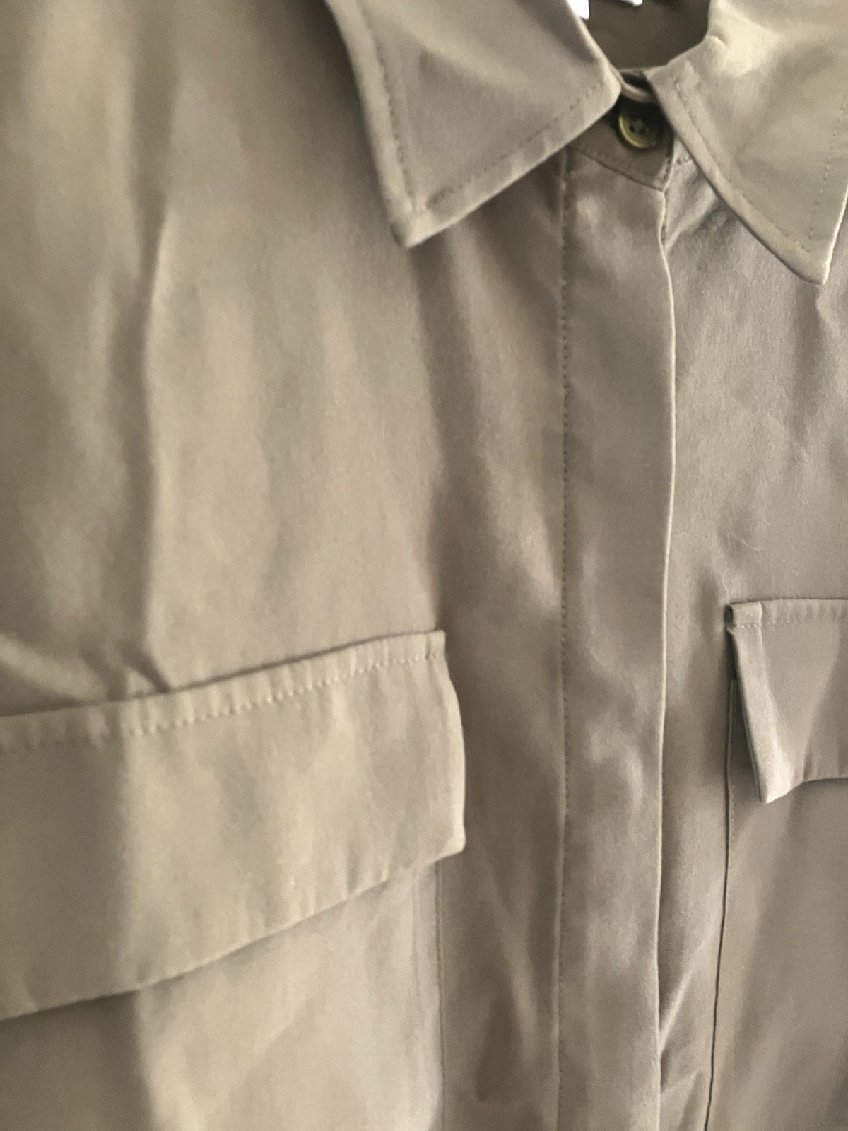 Good American Oversized Shirt Womens Small Dirty Olive Button Down Long Sleeve