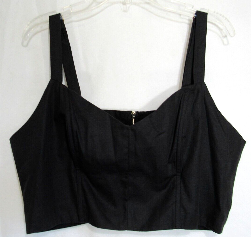 Sofia Irina Black Zip Back Adjustable Straps Wired Corset Cropped Shirt 10 EUC