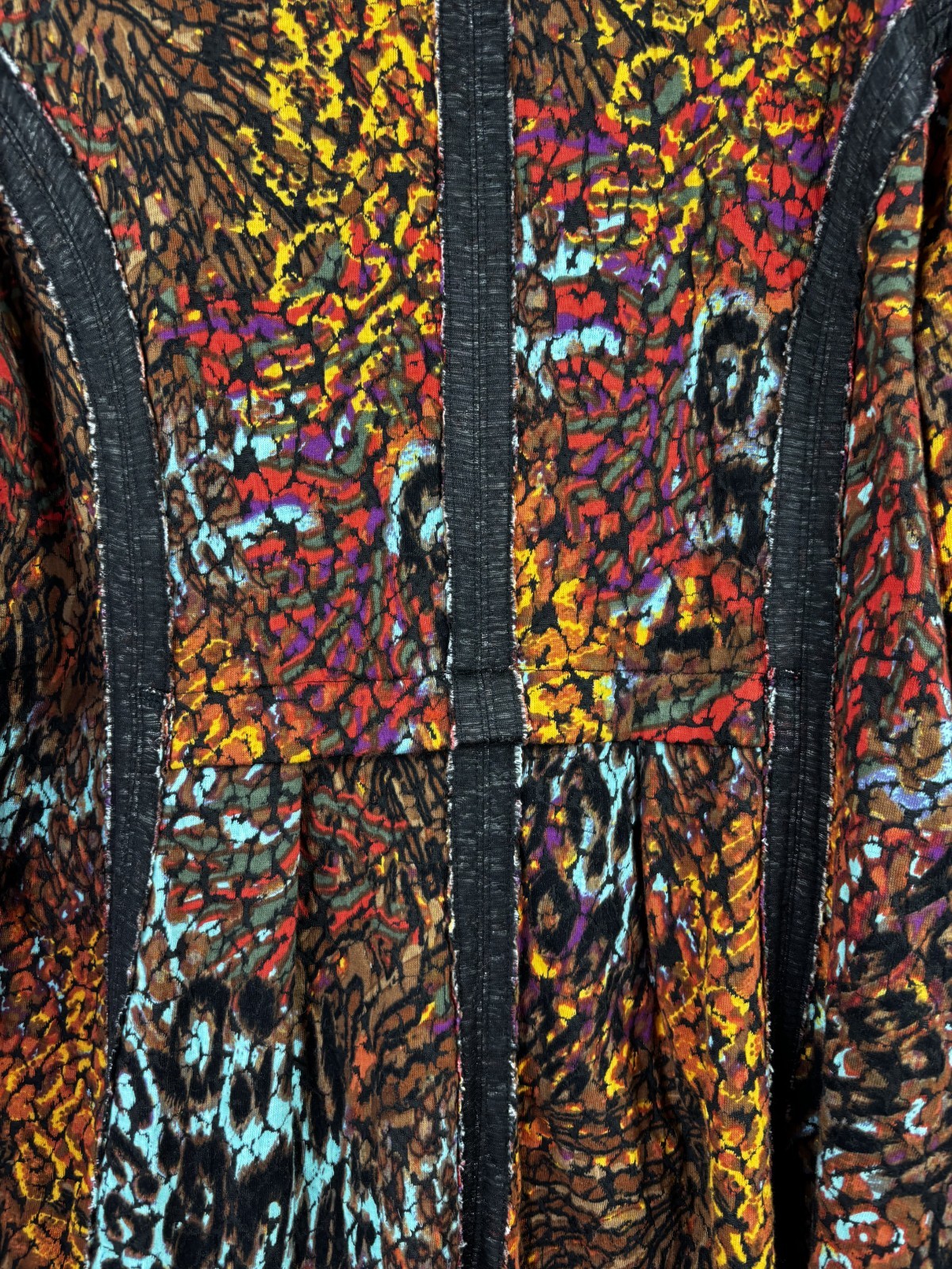 Ali Miles Jacket Multicolor Abstract Artsy Lagenlook Avant Garde Women’s L