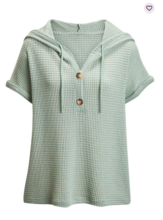 Hooded Waffle Knit Top