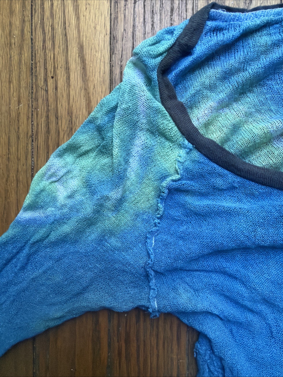 Free People Intimately Layering Top XS Frayed Hem Tunic Boho Fairy 3/4 Sleeves
