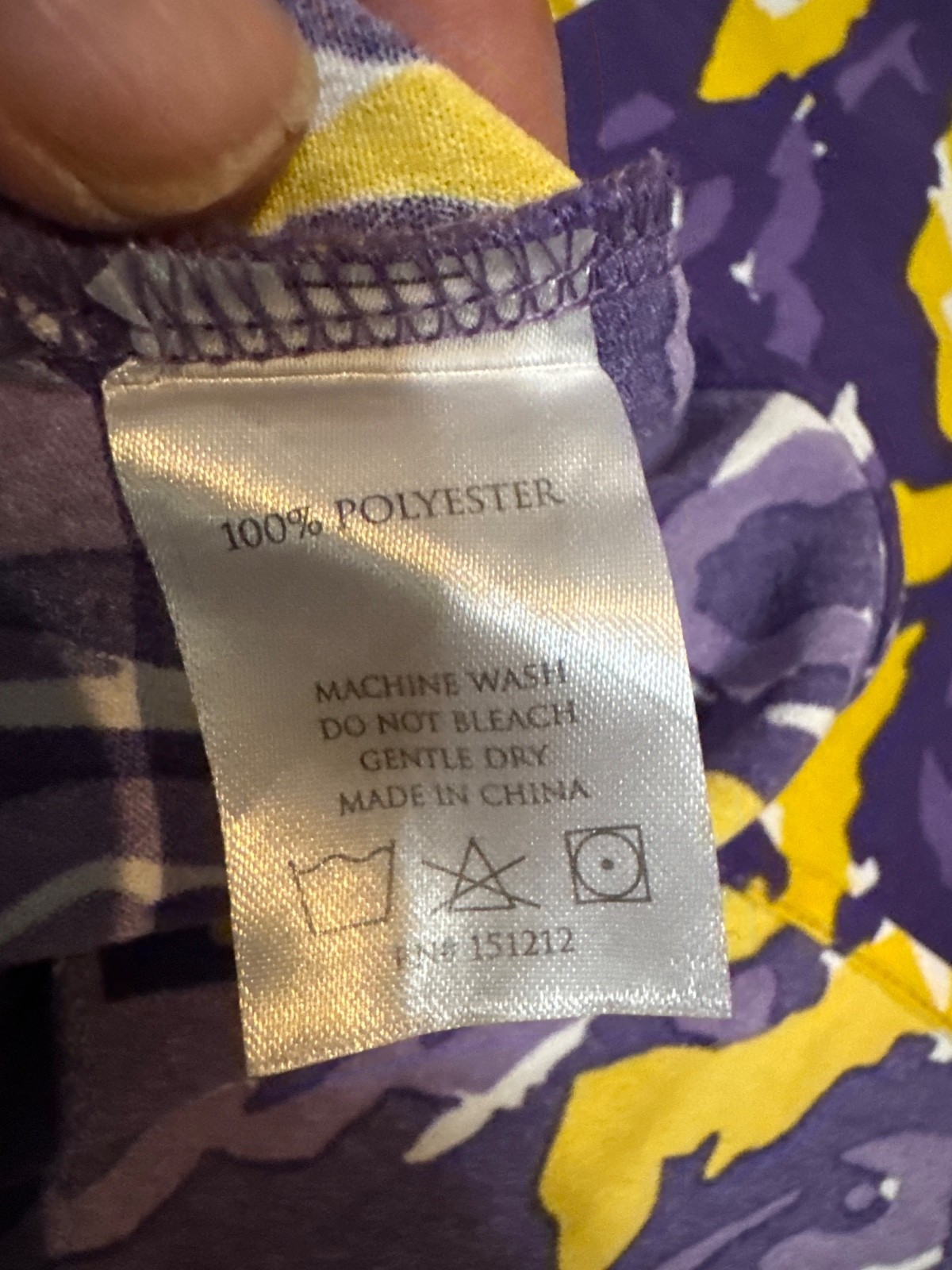 Michelle McDowell everly Top Blouse LSU Tiger Tail purple gold LARGE 3/4 Sleeves