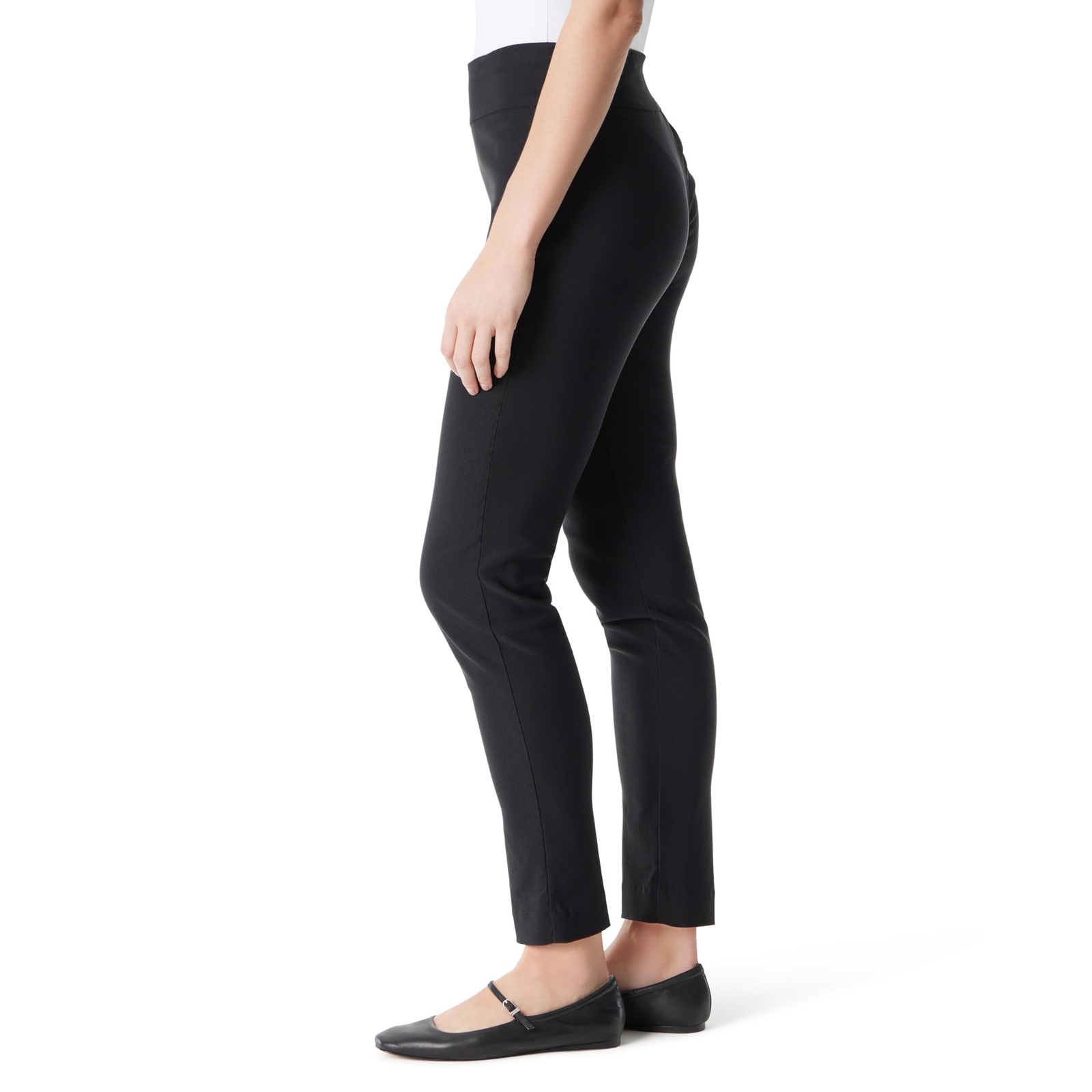 Womens Pull On Tummy Slimmer Trouser Pant Standard Fit Casual Work Bottoms