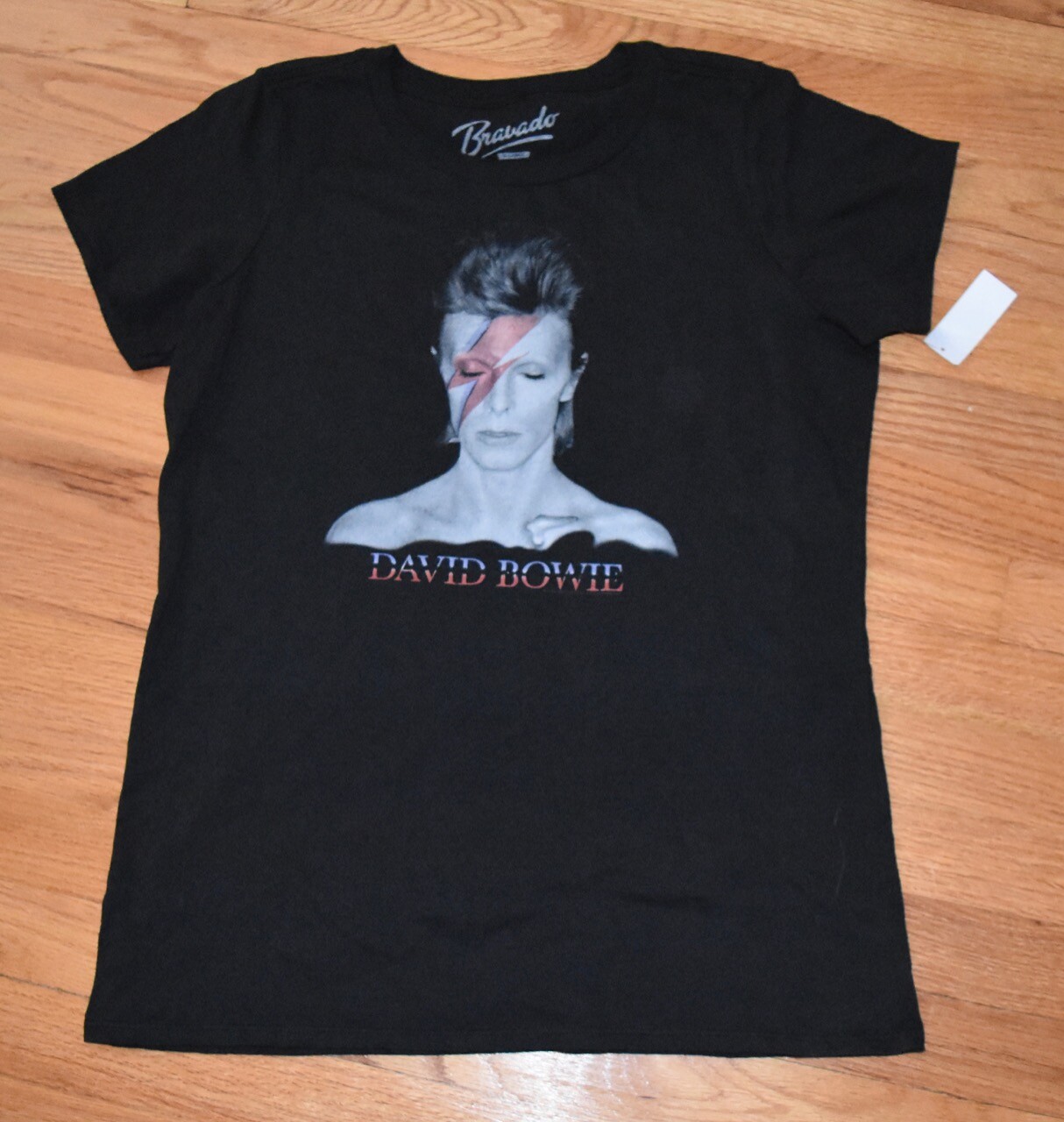 NWT David Bowie Aladdin Sane Lightning Bolt T Shirt Black Art Museum Exhibit XL