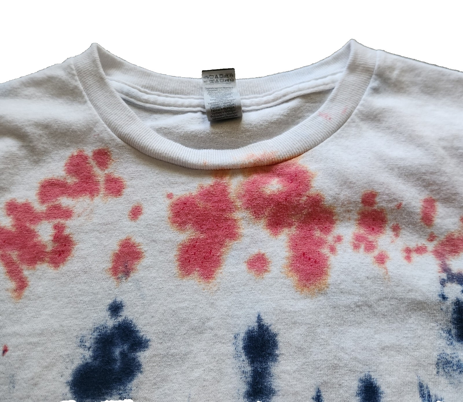 Tie Dye T Shirt Women’s M White Blue Pink Yellow Gildan Heavy Cotton