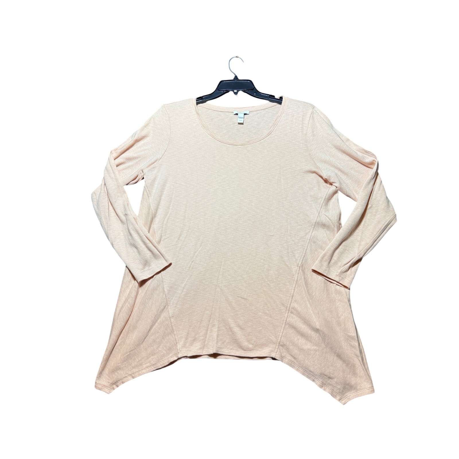 Daily Ritual Tunic Top Women XXL Pink Excellent Sharkbite Hem Long Sleeve