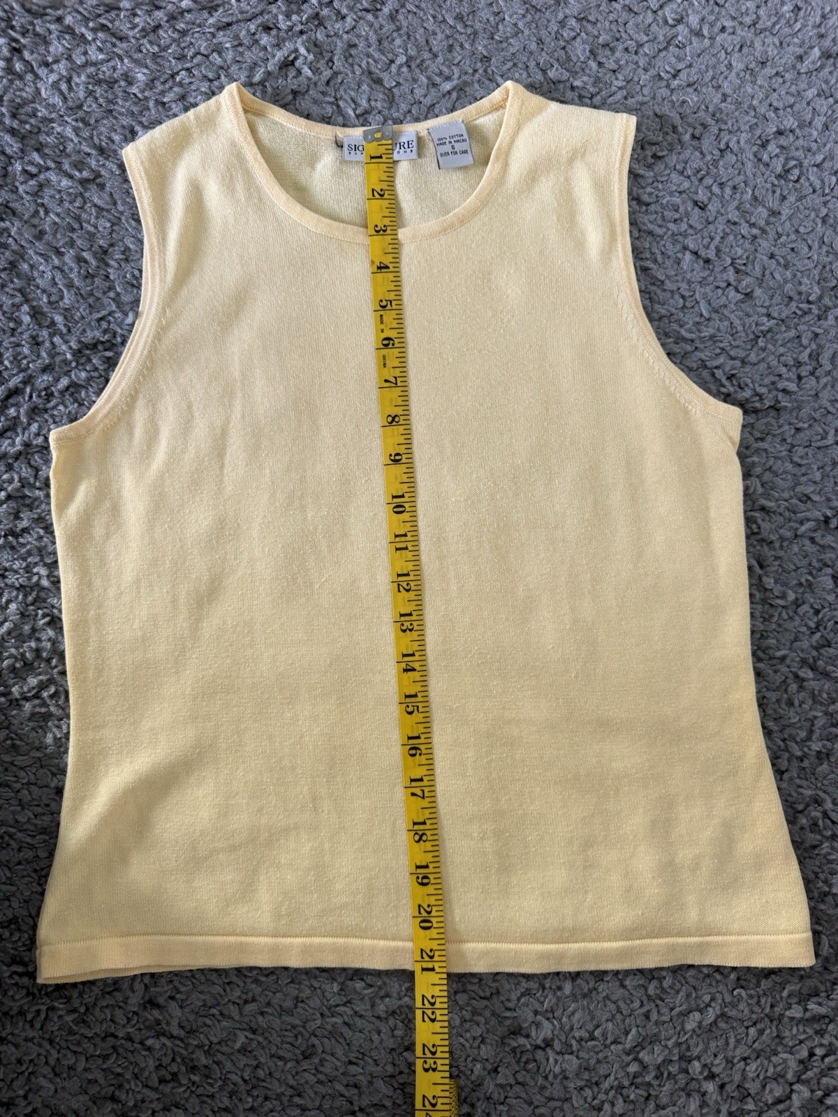 Vintage Signature Expressions Woman’s Sleeveless Top Butter Yellow Y2K Size S