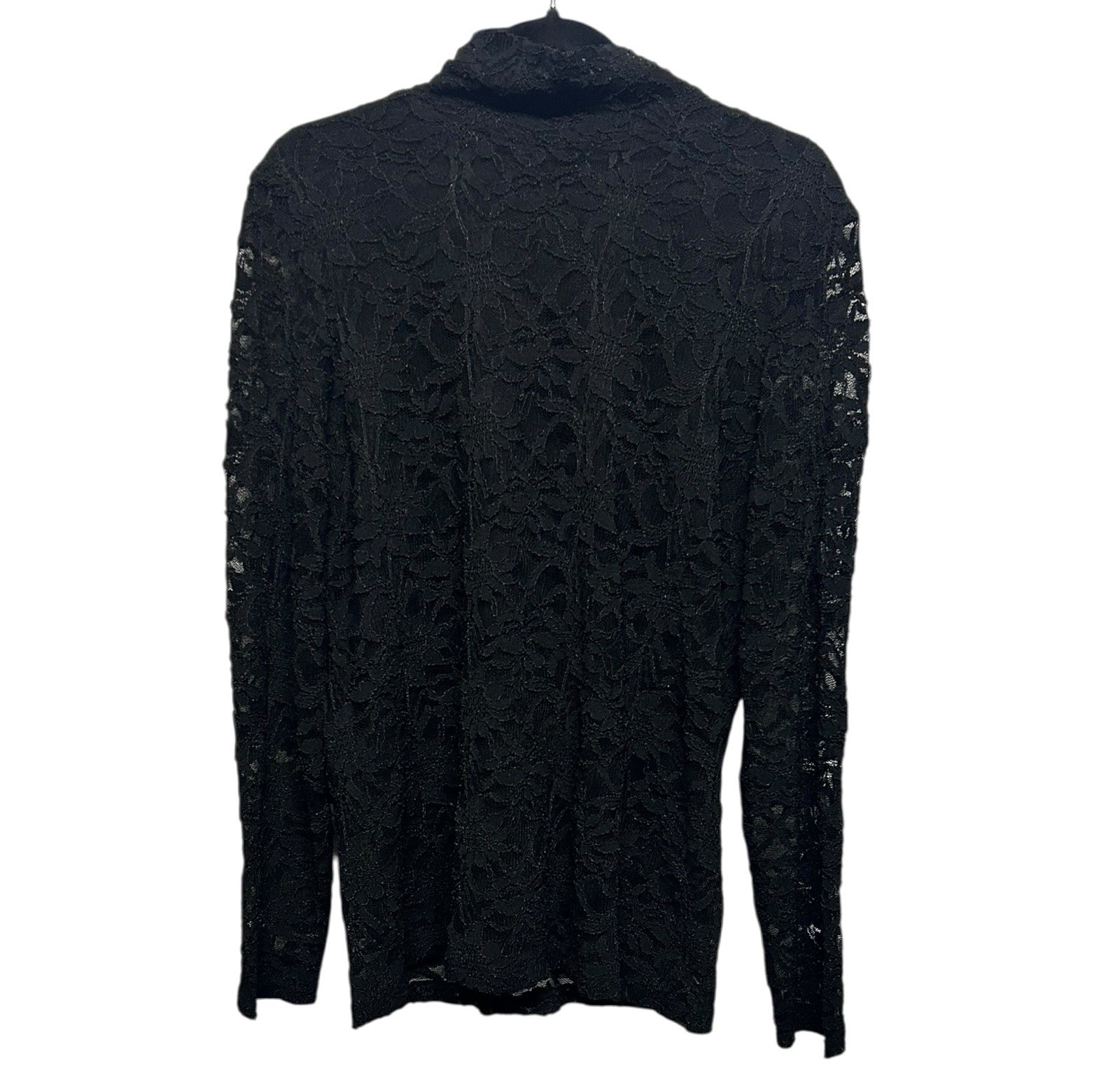 Chico’s Laila Lace Turtleneck Top Size 2 Large Long Sleeve Lined Whimsigoth