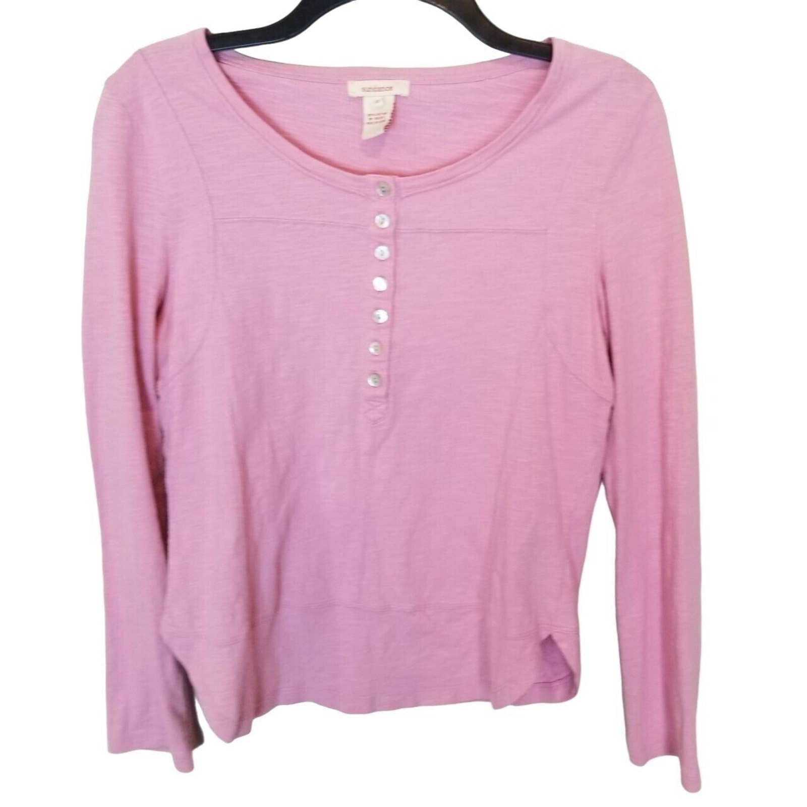 Sundance Womens Cotton Henley Shirt Size S Stretch Breathable Lightweight Boho