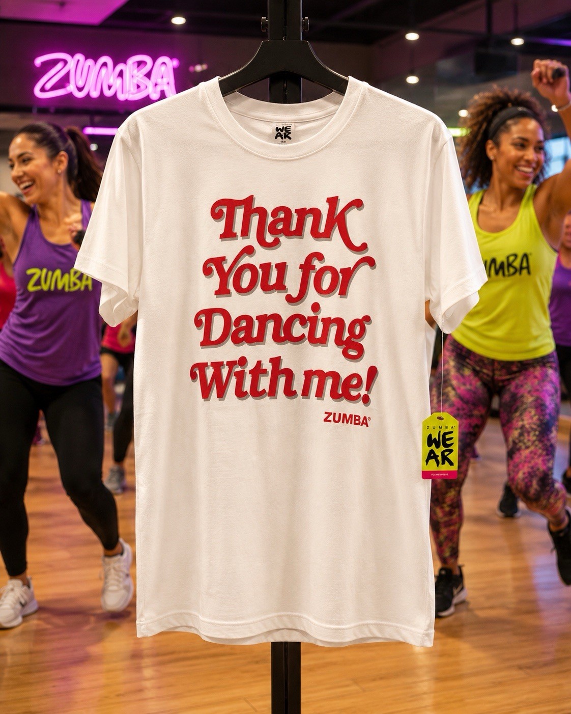 New Zumba Lovers T Shirt Sz M/L Uni Thank You for Dancing with Me W/Tags