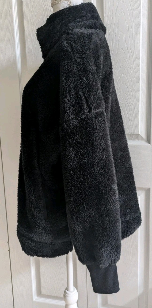 1/2 Zip Pullover Sweater Sz Small Solid Black Fuzzy Soft Oversized Lularoe Nancy