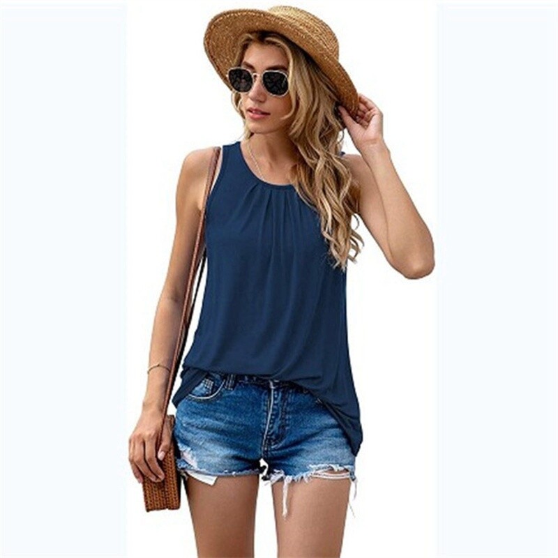 Tank Top Sleeveless Loose Womens Vest Tops Ladies Summer Holiday Fit Camisole