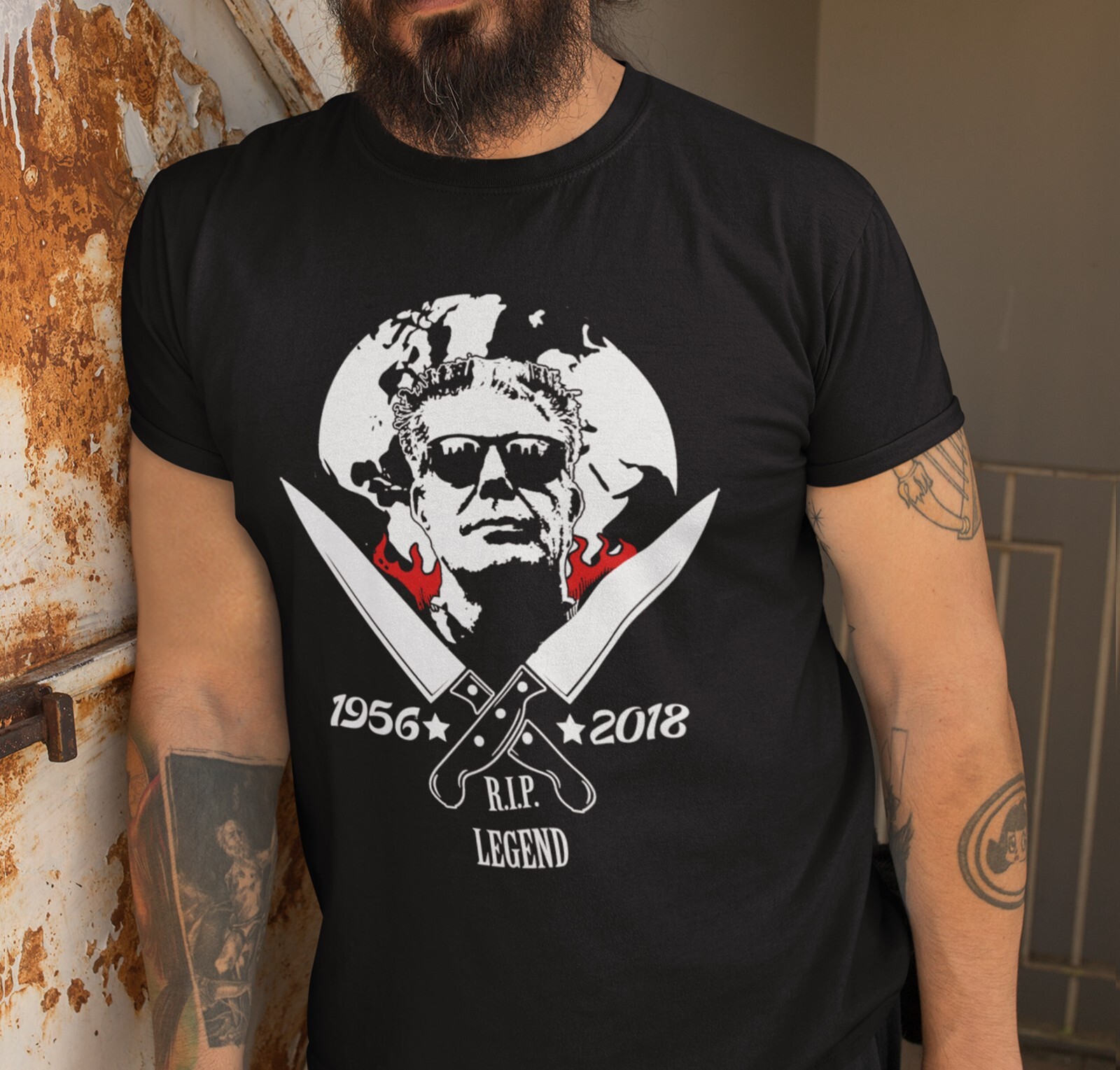 Anthony Bourdain T-Shirt, Chef Shirt, Gift For Her, Gift For Him, Handmade Gift