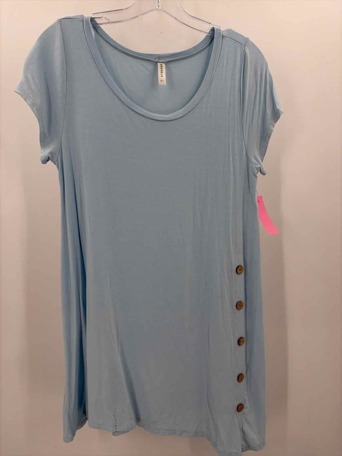 Pre-Owned Emerald Blue Size Large Tunic T-shirt