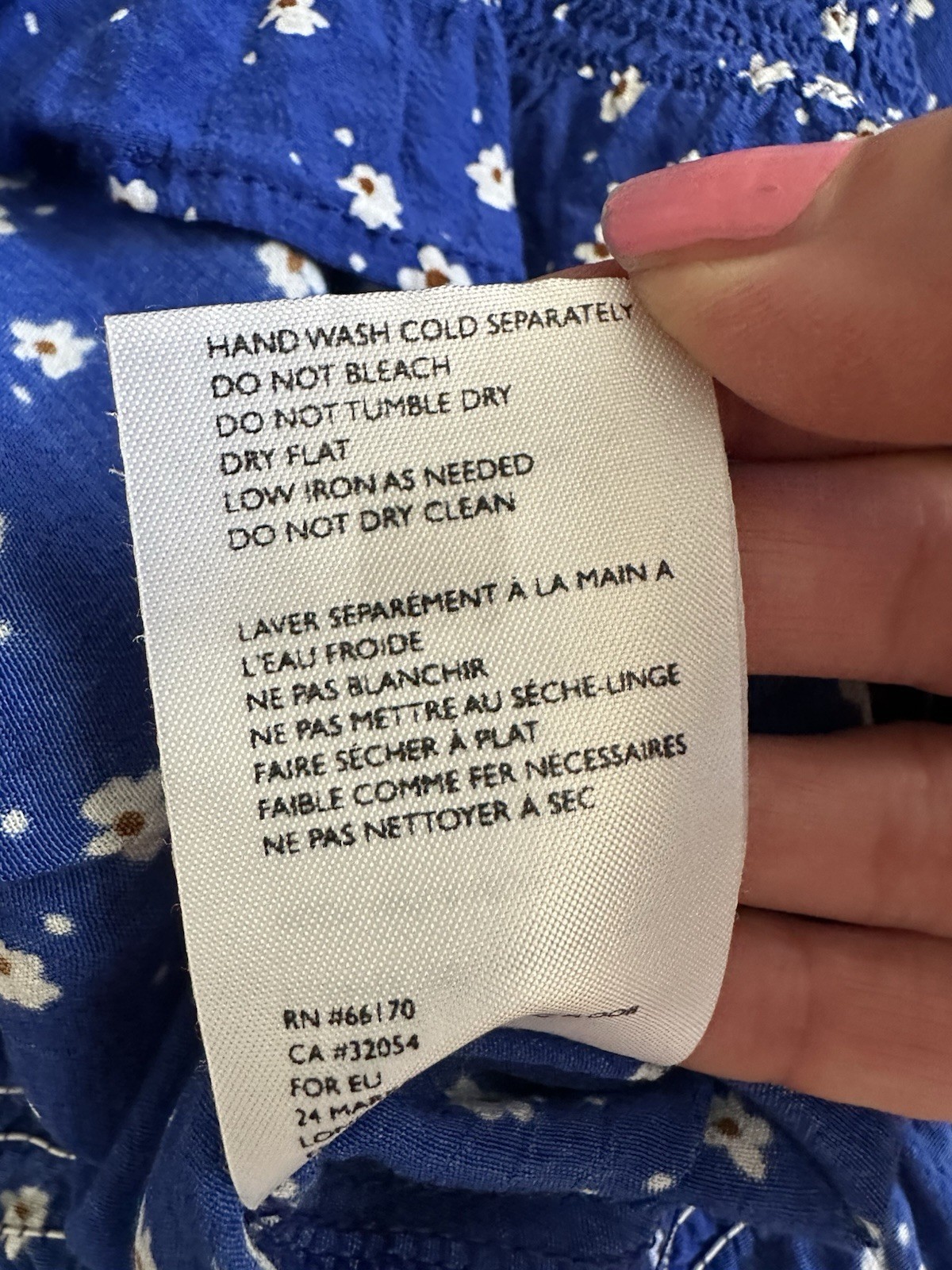 Faithfull the Brand Blue White Floral First Light Betina Top US 6