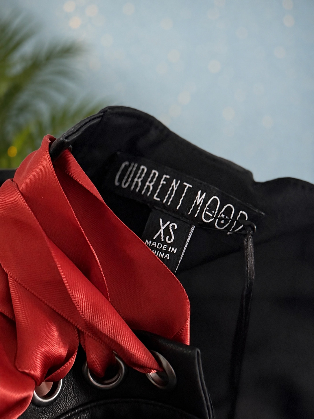 Current Mood Dolls Kill Corset Rose Top Womens XS Black Vegan Leather (SOLD OUT)