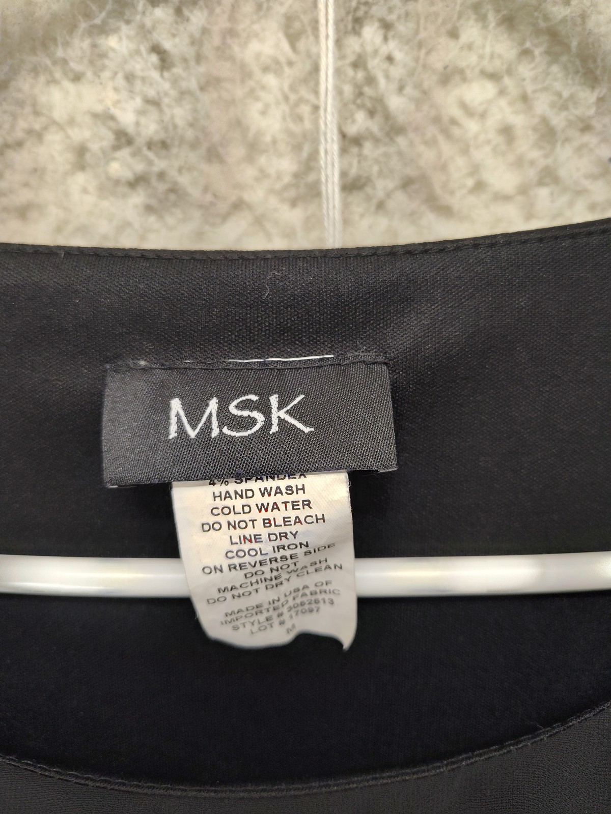 MSK Blouse Womens Medium Black Chiffon Cape Sleeve Embellished Party Top Elegant