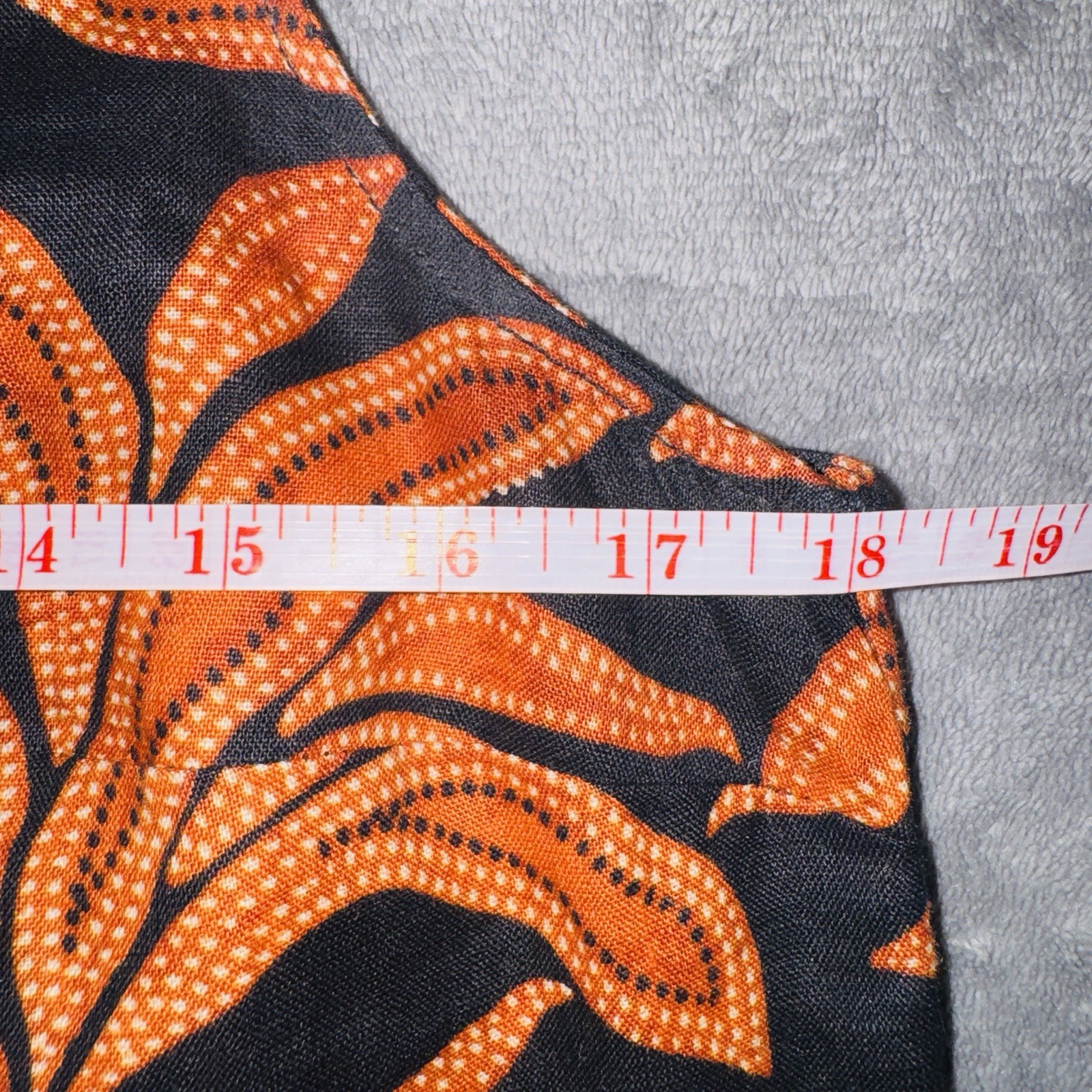 Rachel Zoe Linen Black/Rust Tropical Button Front Square Neck Tank Top M