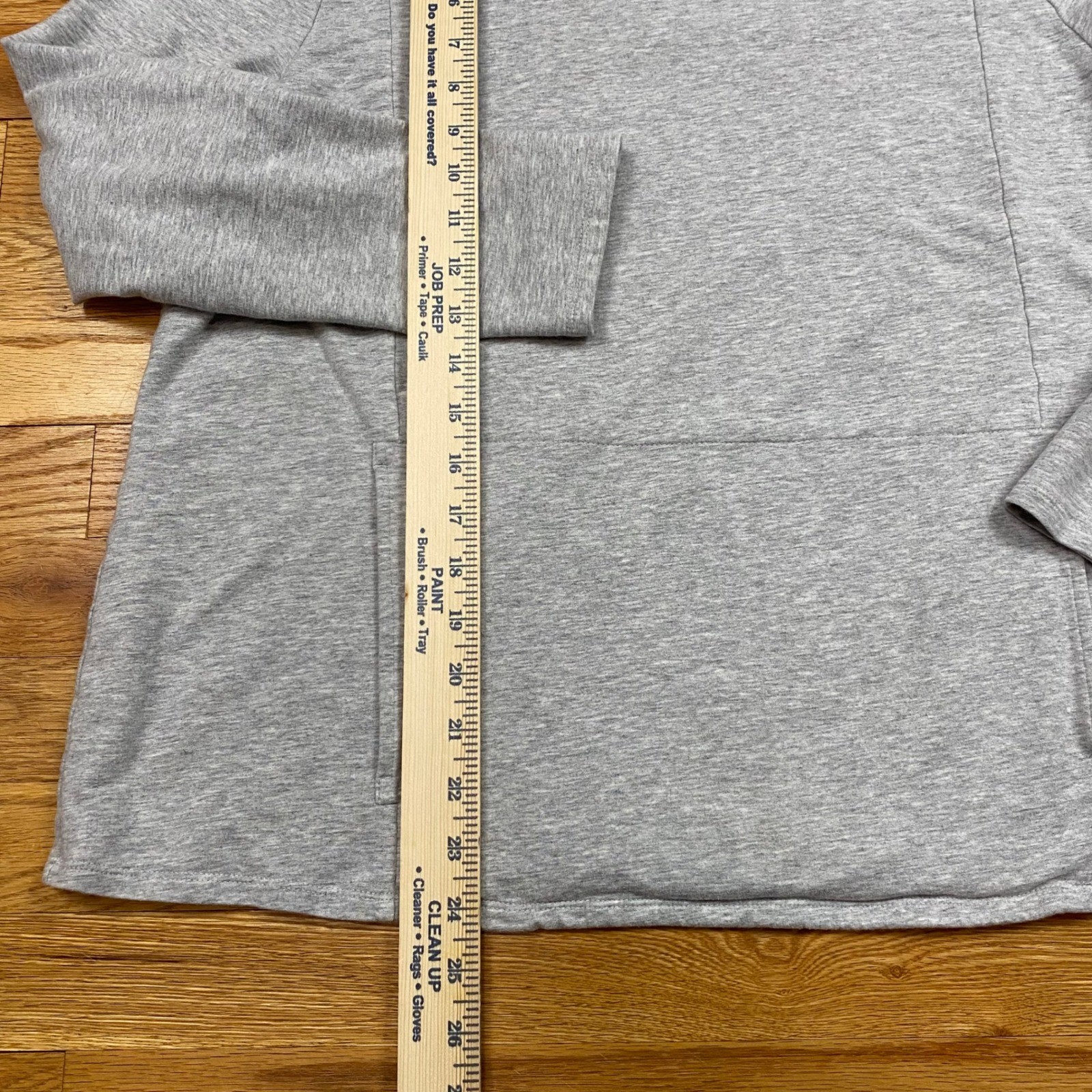 Pure Jill Pima Cotton Modal Pullover Women XL Grey Pocket Minimalist Loungewear