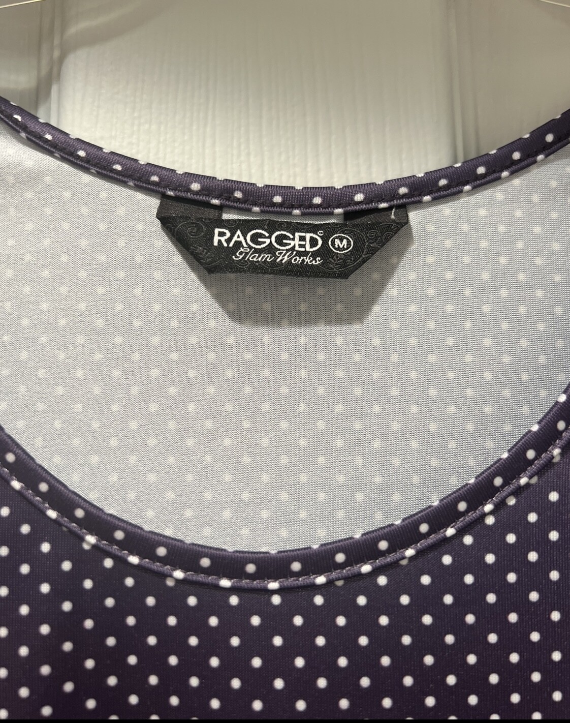 Ragged Womens Bodysuit Size Medium Stretch Colombian Brand Purple Grey Polka-Dot