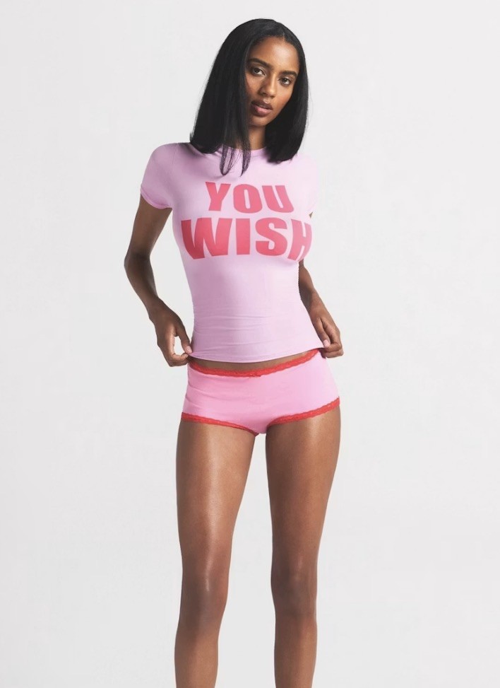 SKIMS FITS EVERYBODY VIRAL “YOU WISH” PETAL T-SHIRT Size XS