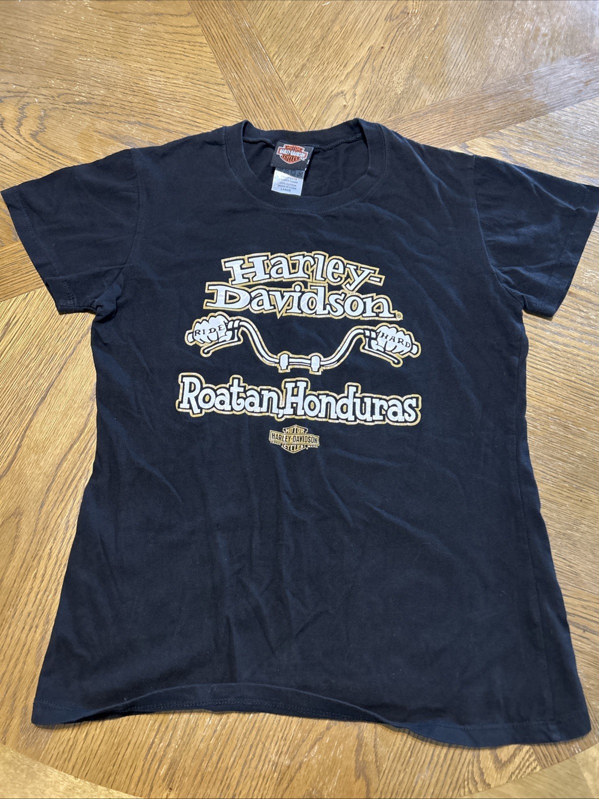 Harley Davidson Women’s Ride Hard Rotan Honduras Black L Shirt