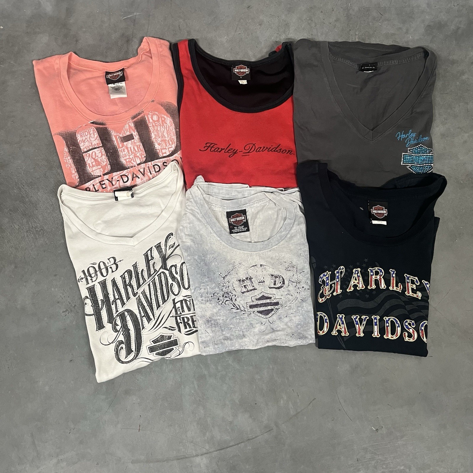 Harley-Davidson Women’s Motorcycle Shirt Lot of 6 Size LARGE/XL