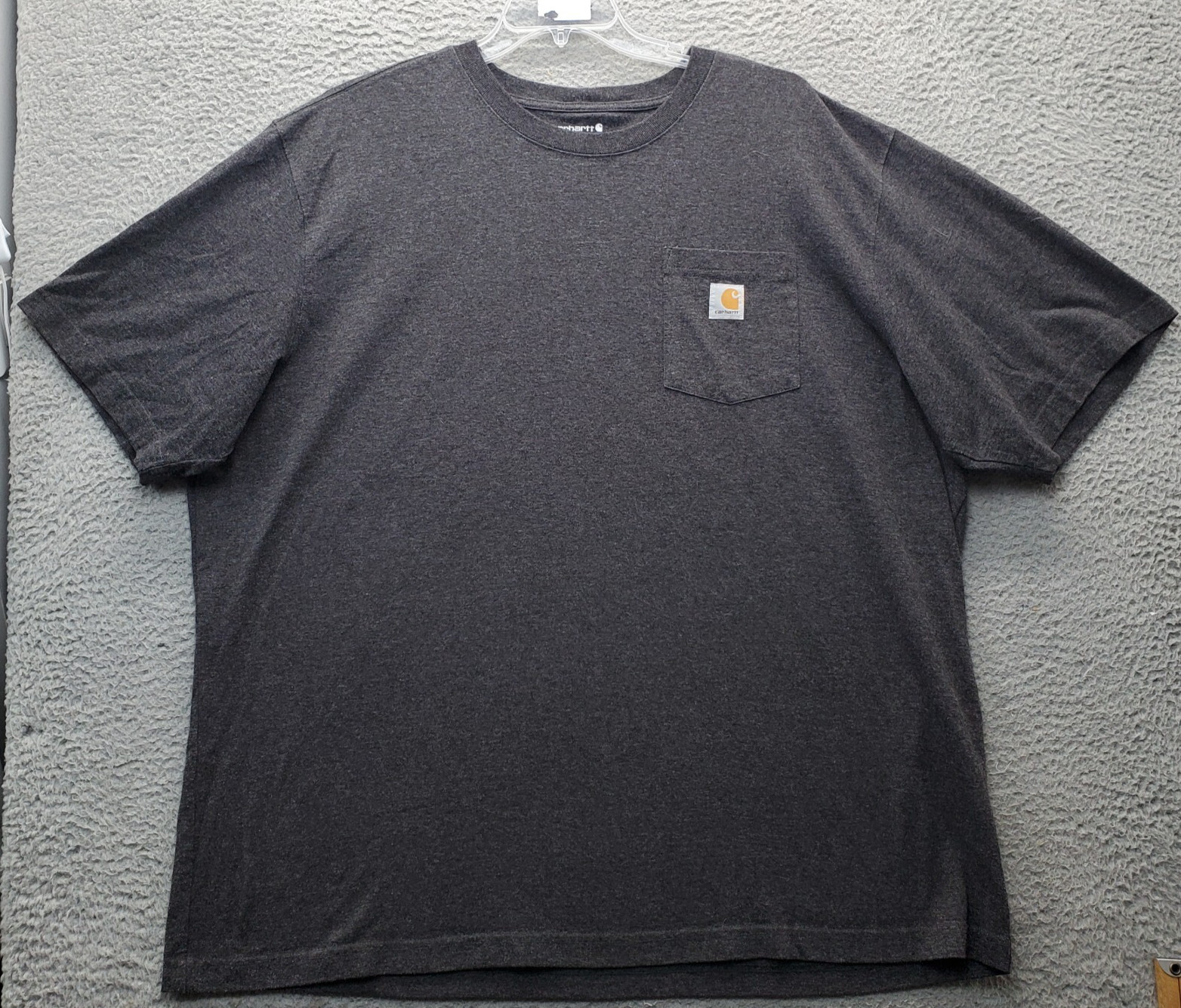 Carhartt Workwear Tee Shirt Women 2XL Gray Loose Fit Chest Pocket Crew Neck Logo