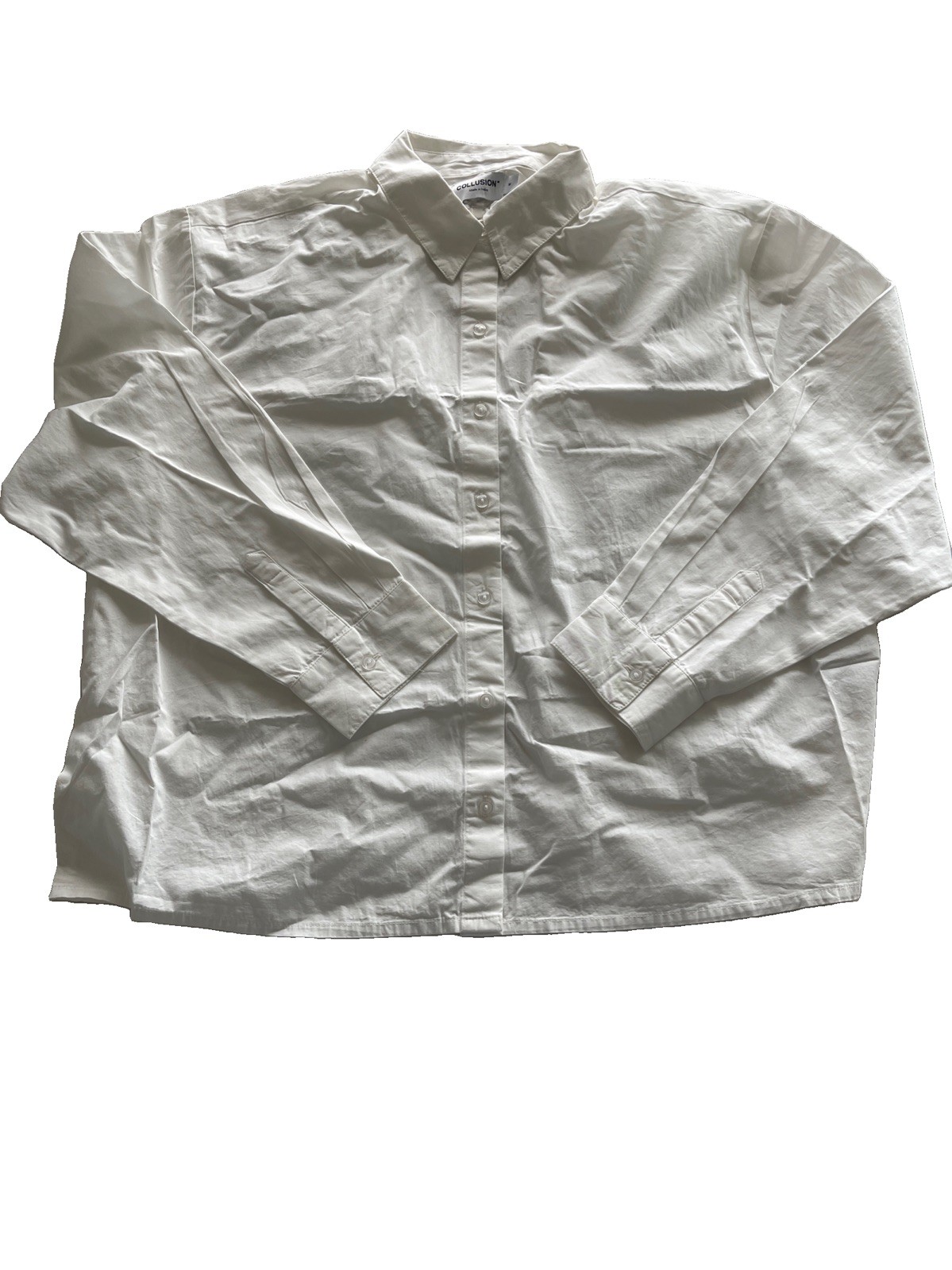 ASOS COLLUSION oversized long sleeve shirt in white Size M