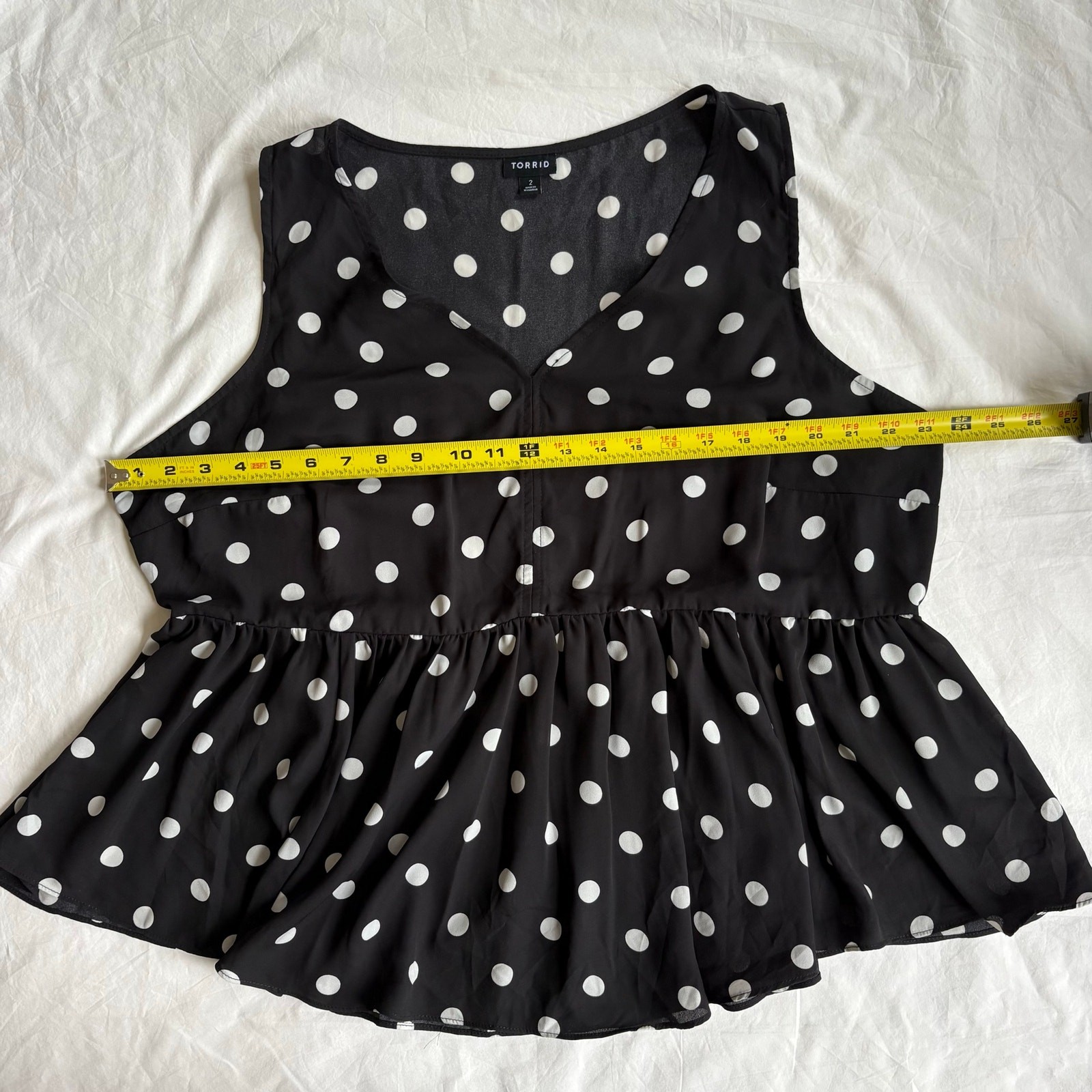 Torrid Polka Dot Mesh Peplum Blouse – Size 2