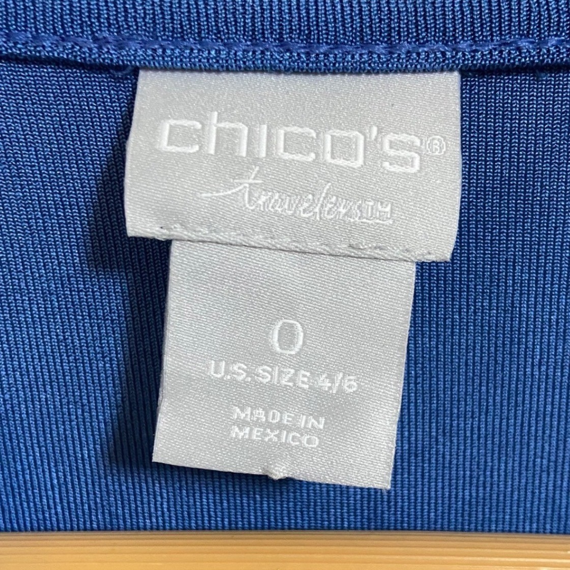 Chico’s Travelers Cobalt Blue Strappy Lattice Neck Slinky Top Career 0 US 4/6