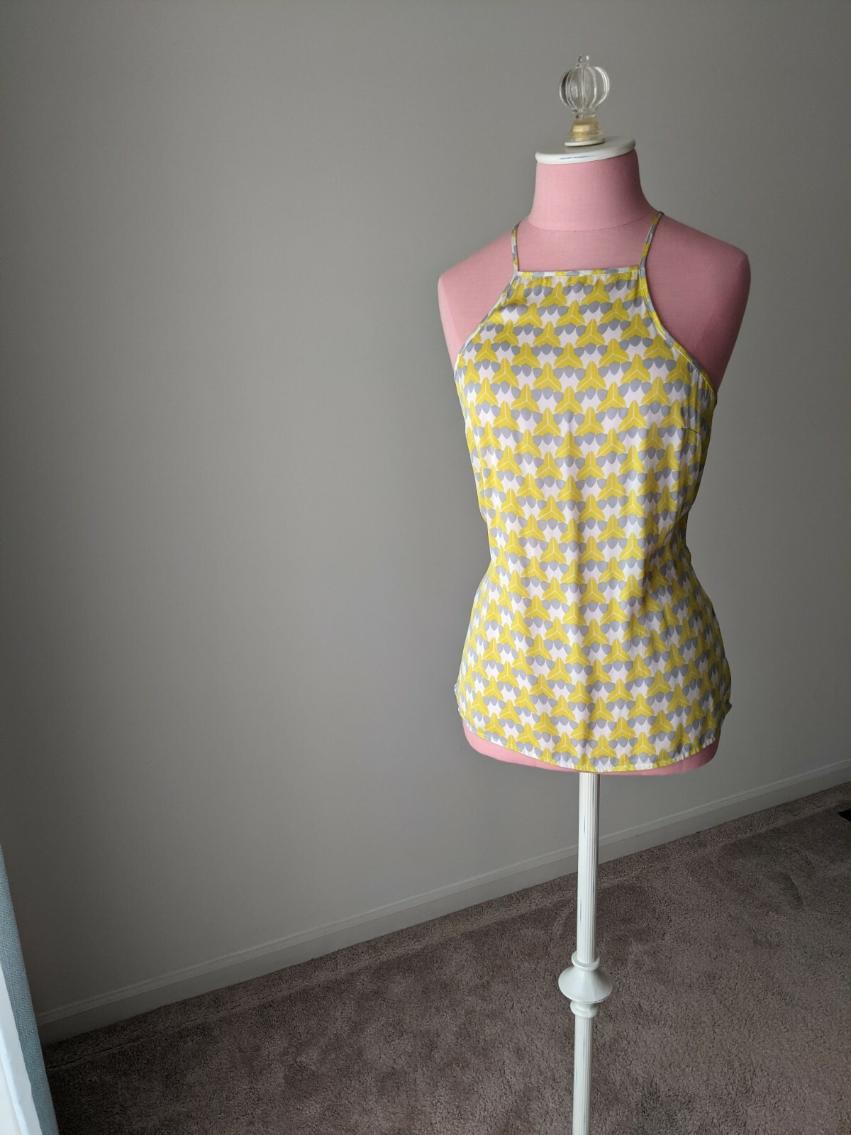 Banana Republic Milly Collection Top XS Yellow And Grey Multicolor