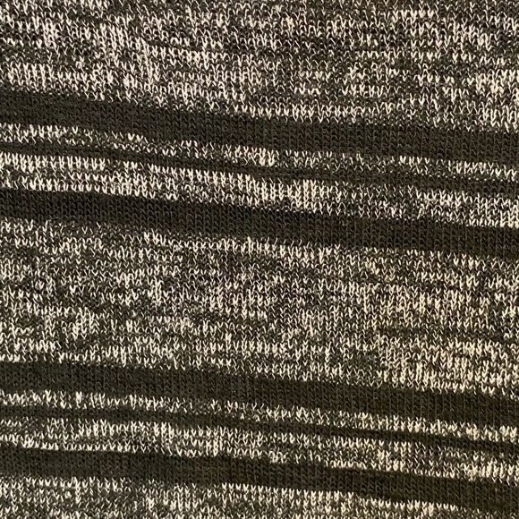 Knit Top Womens Black Grey Striped Lace Sleeve Ruched Whimsygoth Dark Romance Sm