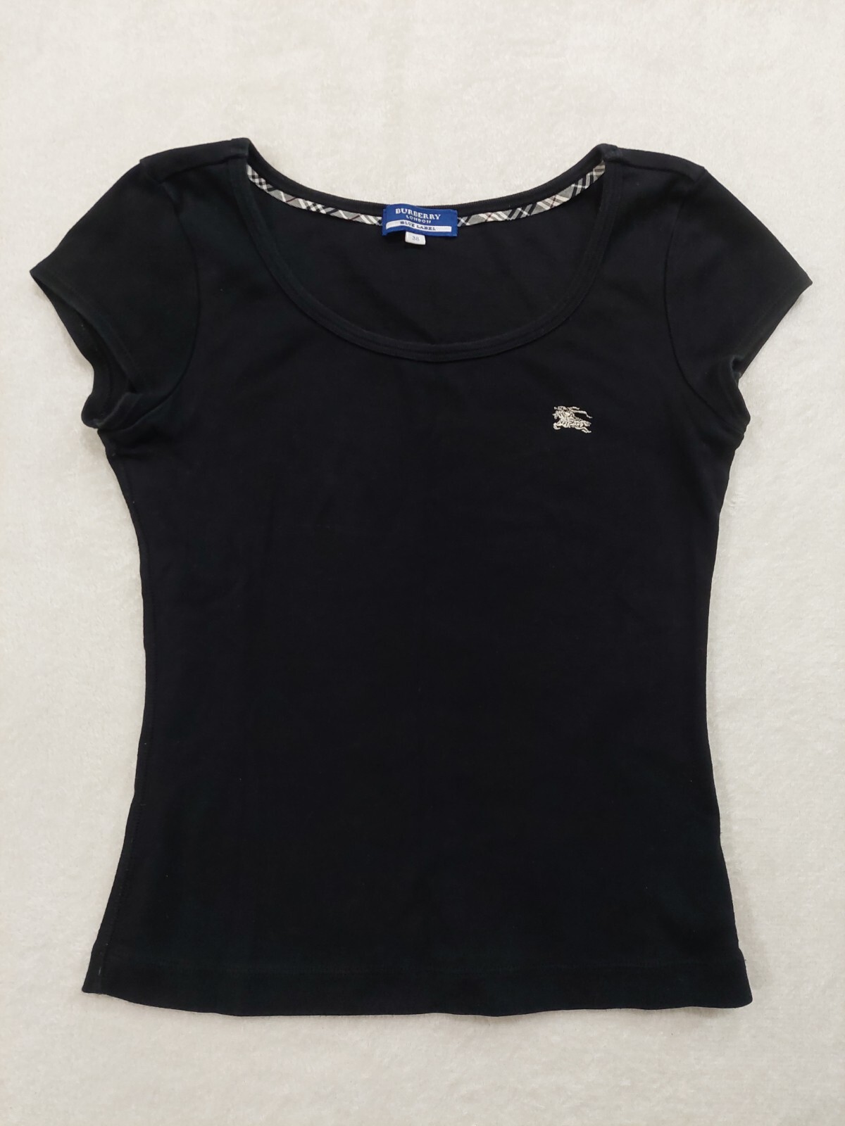 Burberry London Blue Label Women’s Top Size 38 Black T-shirt JPN Original