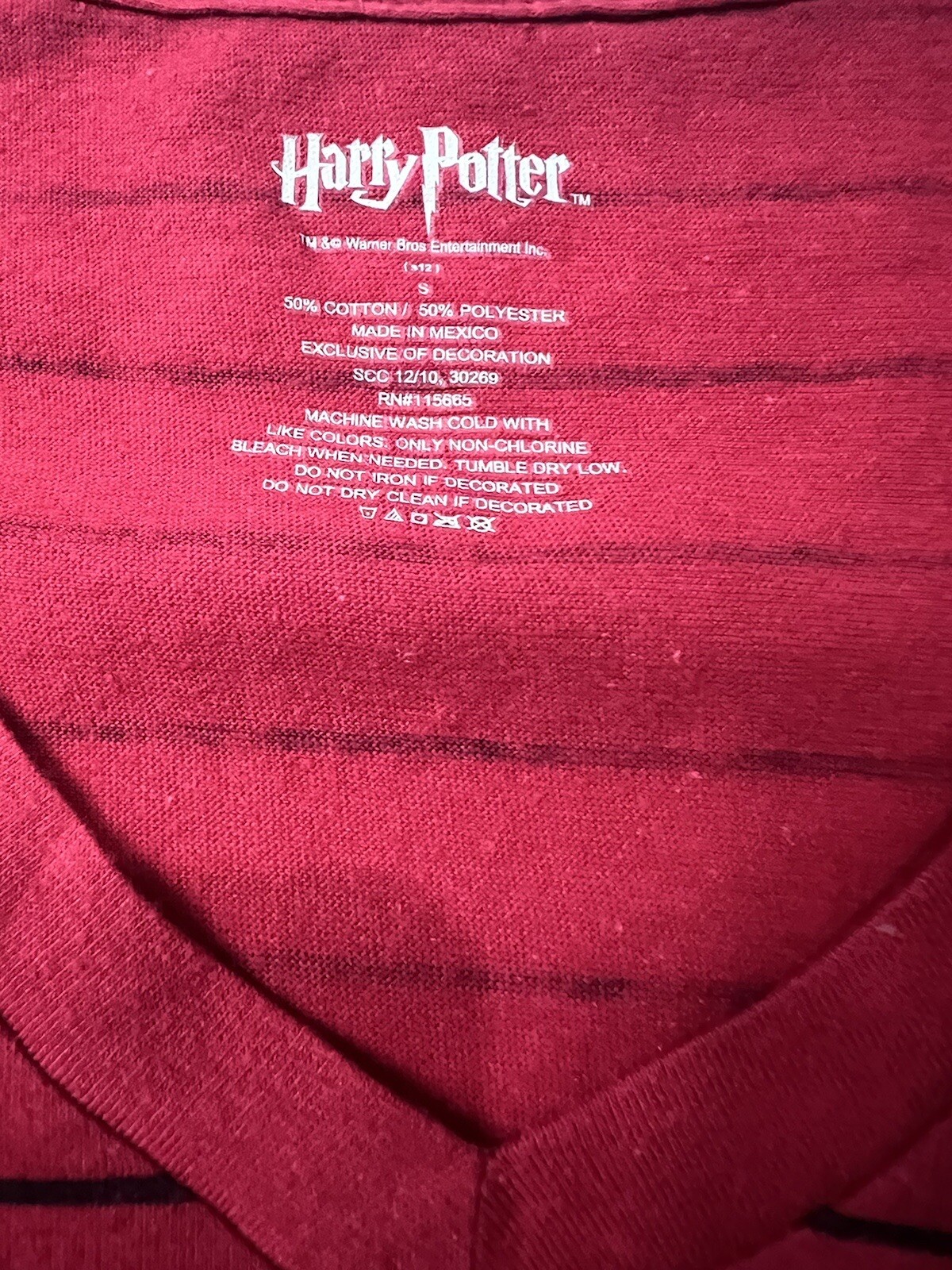 Warner Bros Stripped Harry Potter Gryffindor T-shirt Women’s Small