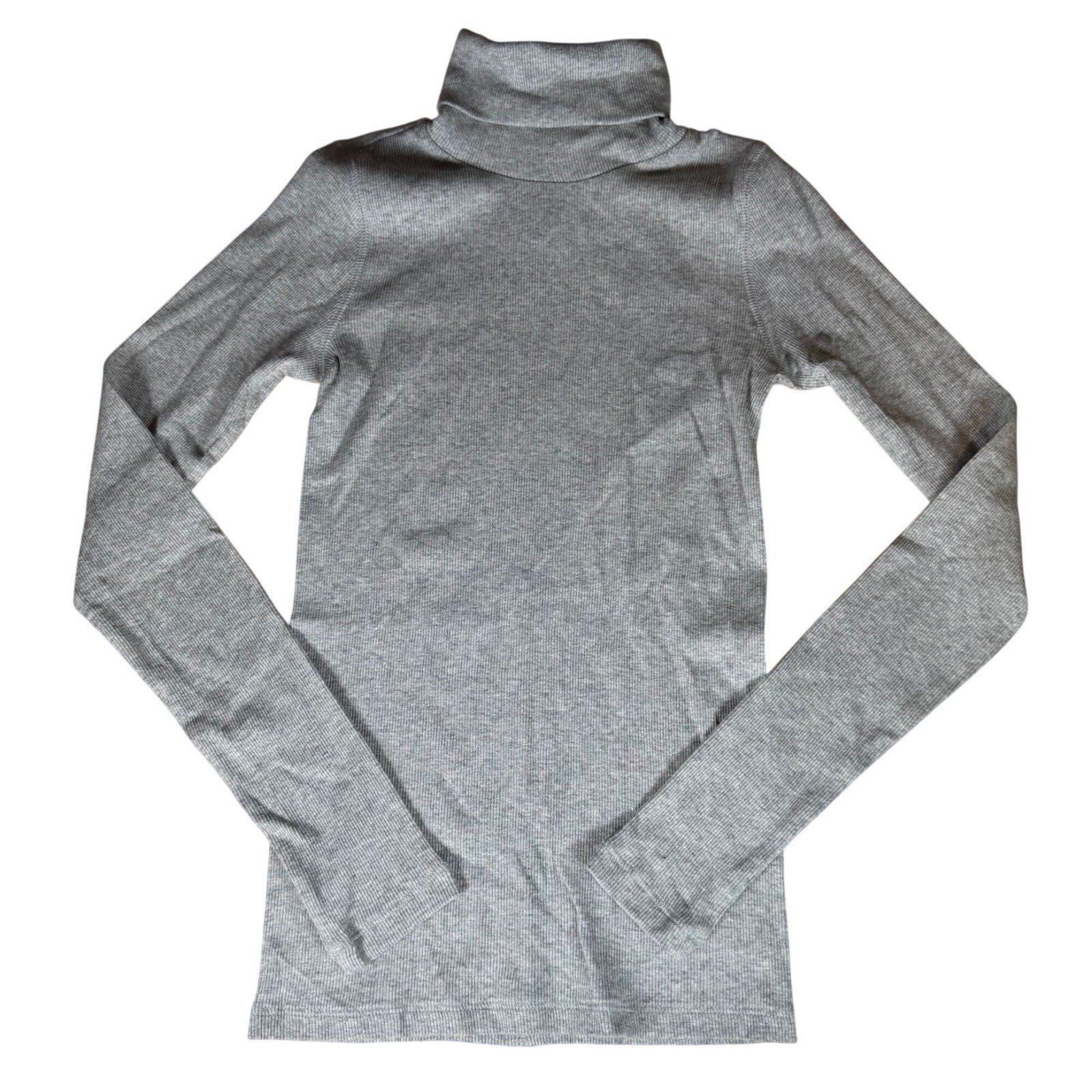Everlane The Supima Micro-Rib Turtleneck Heather Gray Size XXS NWT