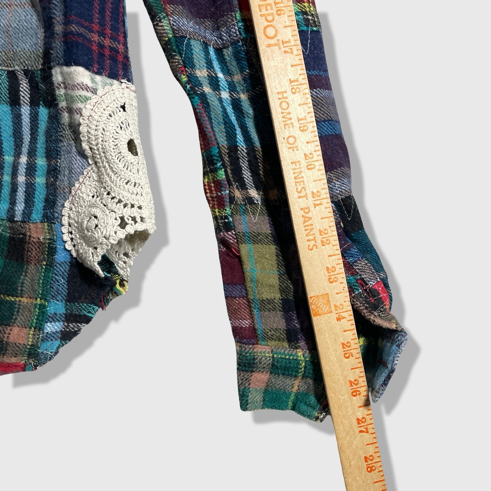 Free People Patchwork Flannel Shirt Womens Small Multicolor Boho Grunge NWT