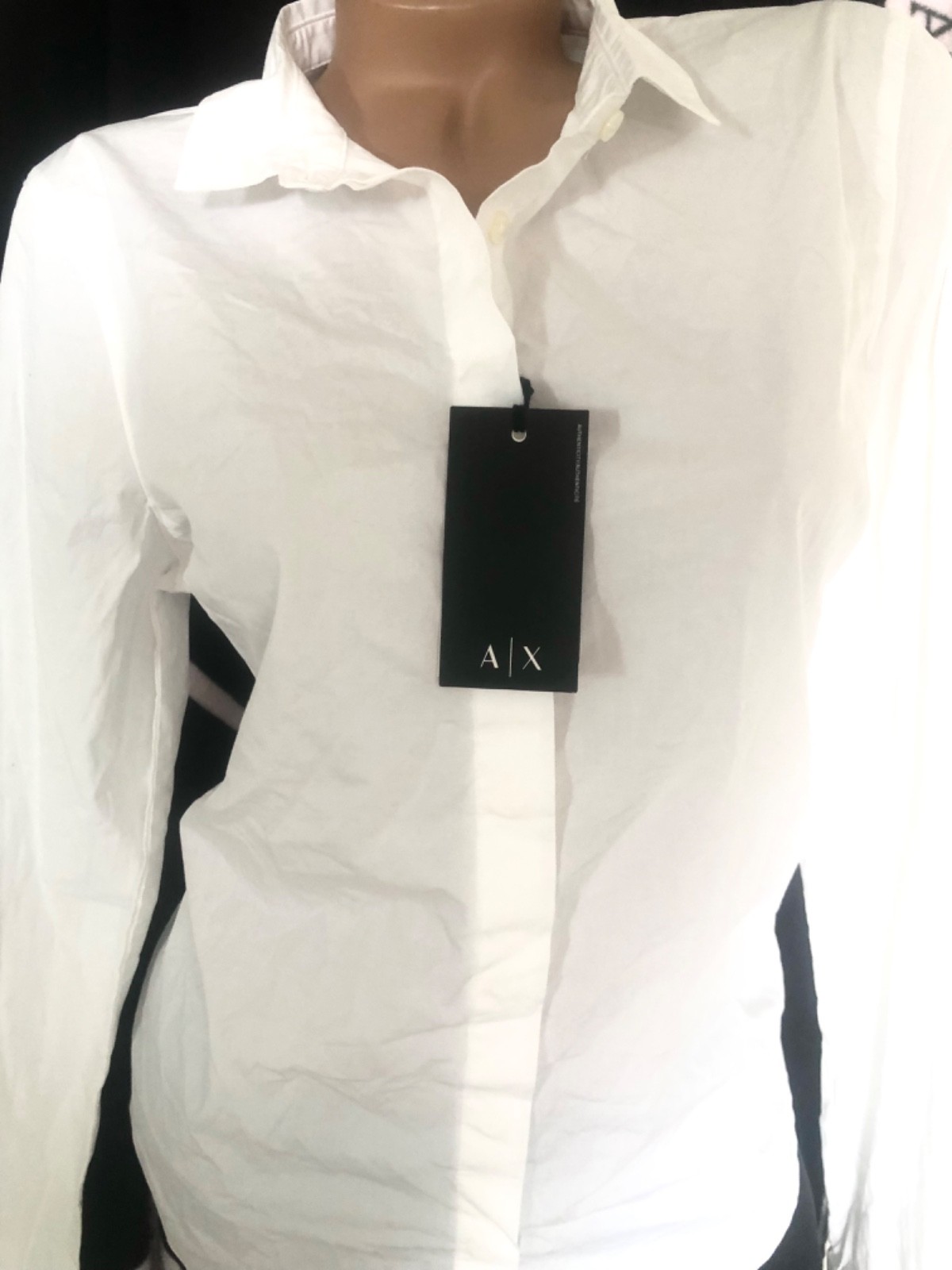 Armani Exchange Women’s Button Front White Shirt L NWT