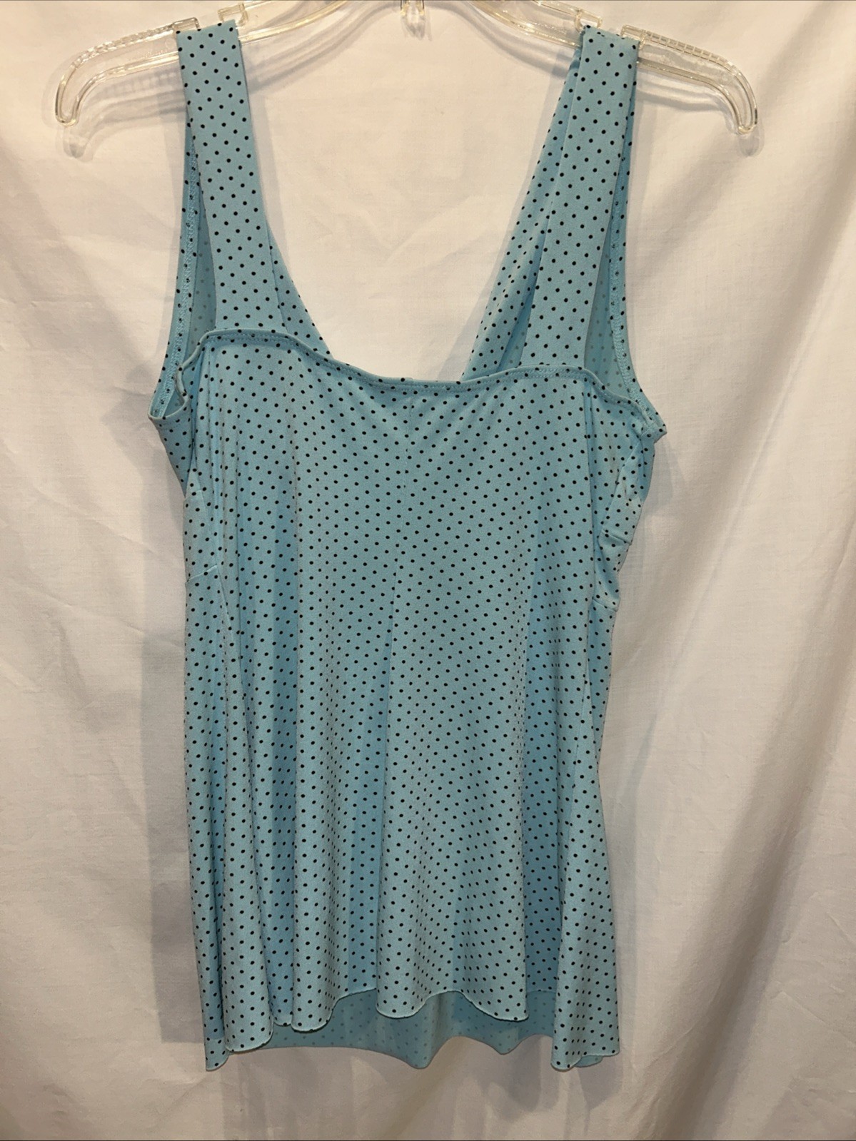 Y2K Body Central Size Medium Baby Doll Tank Top USA Made Polka Dot VTG Coquette