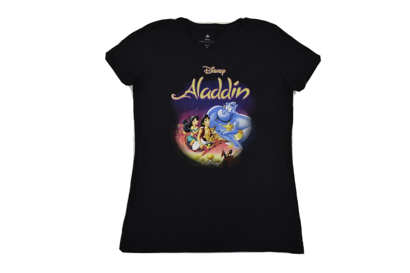 Disney Princess Womens Aladdin, Jasmine, Genie Black Fitted Shirt New M, L, XL