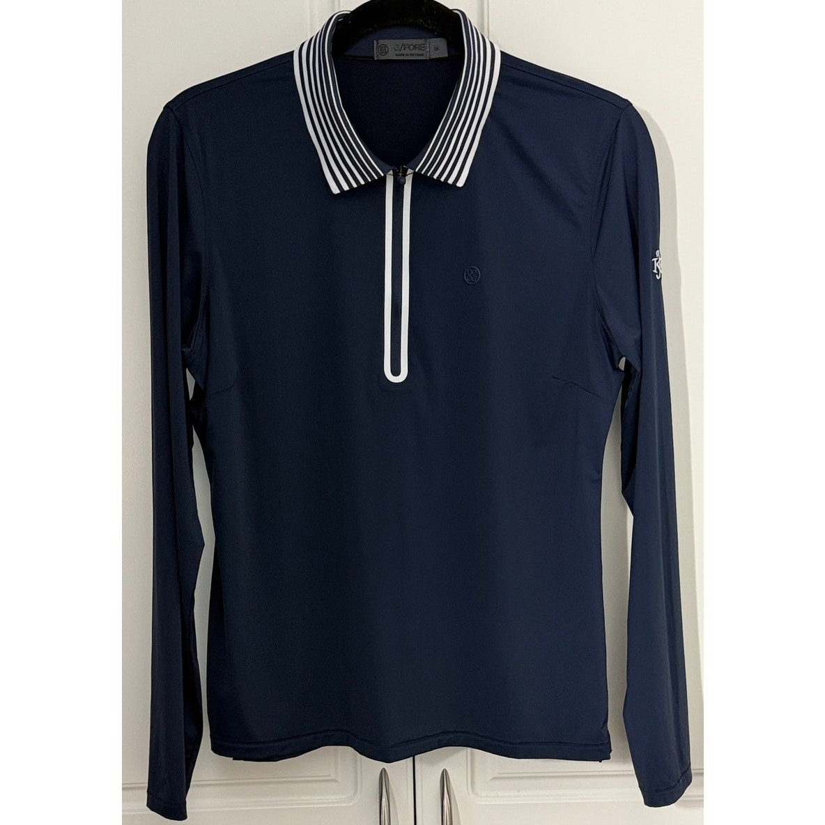G/Fore Women’s Blue Silky Tech Nylon Long Sleeve 1/4 Zip Polo Size M