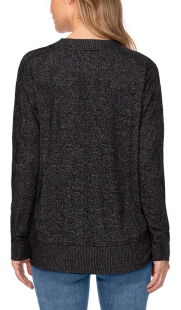 Buffalo David Bitton Ladies’ Soft Cozy V-Neck Long Sleeve Top BLACK Choose Size