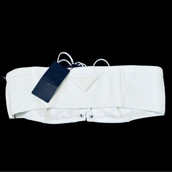 PRADA***Drill White Bustier Crop Top***Size 38, 42 $1489 NWT