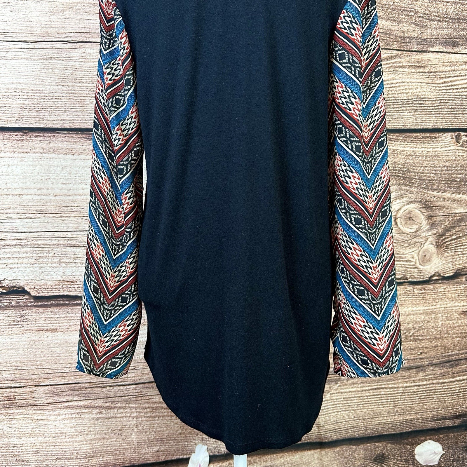 Femme by Tresics Women’s Rayon Abstract Geo Print Longer Back Blouse Tunic