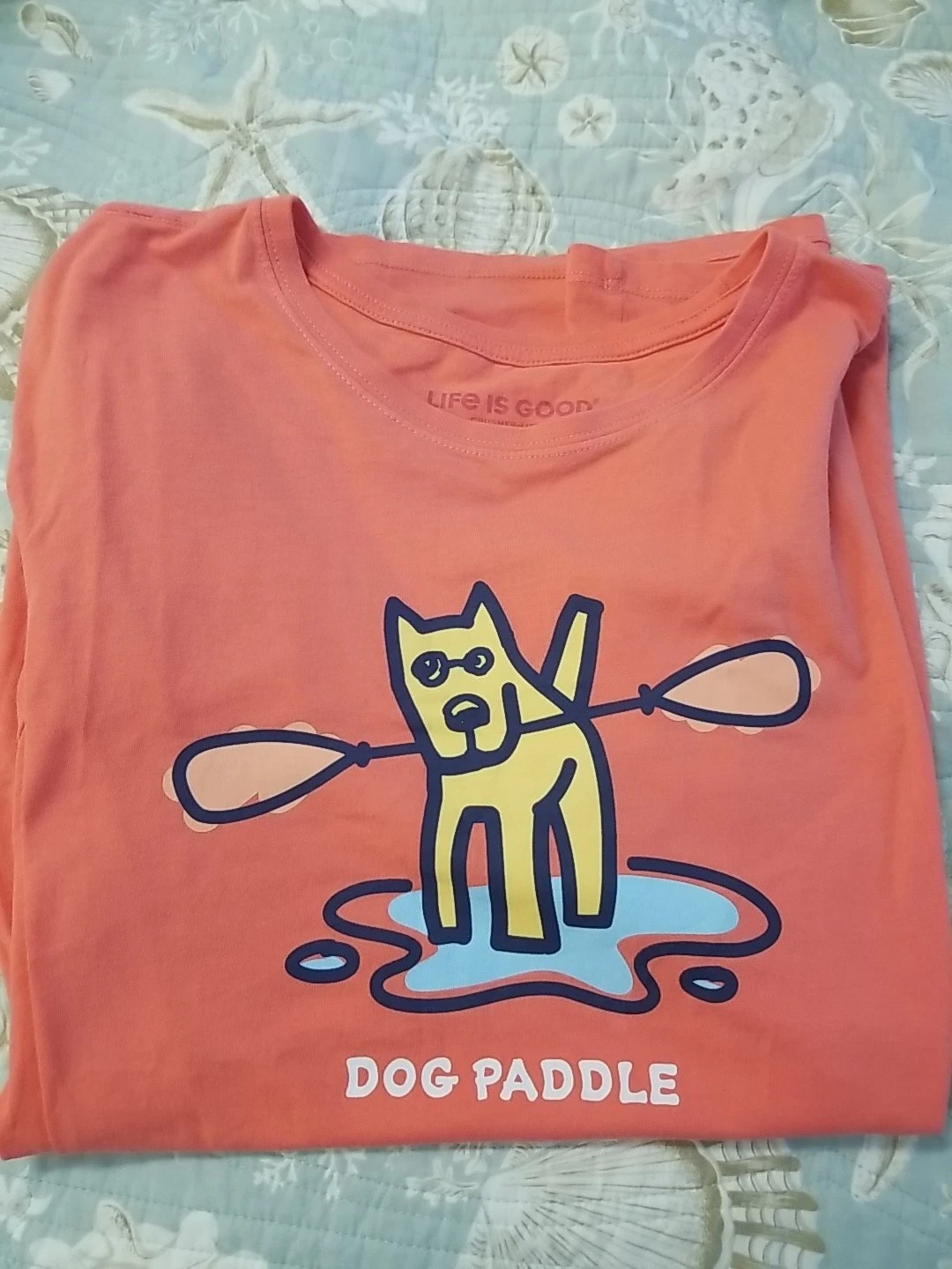 Life is Tee Orange SS Crusher Lite T-Shirt Size XL “DOG PADDLE”