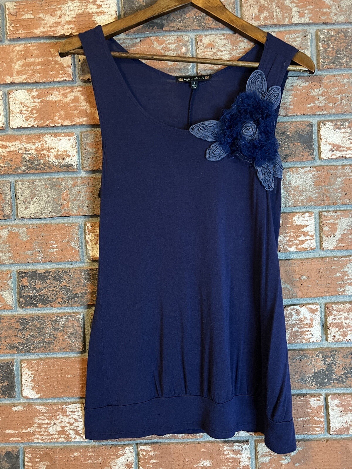 Suzie In The City Tank Top Navy Blue Nautical Size S