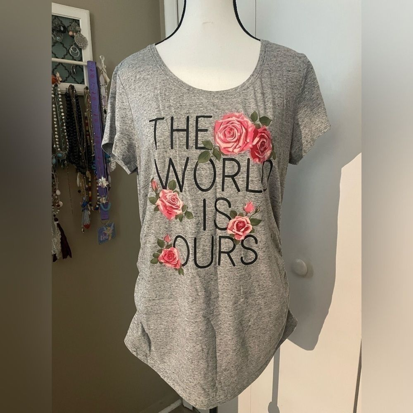 Heather grey maternity top