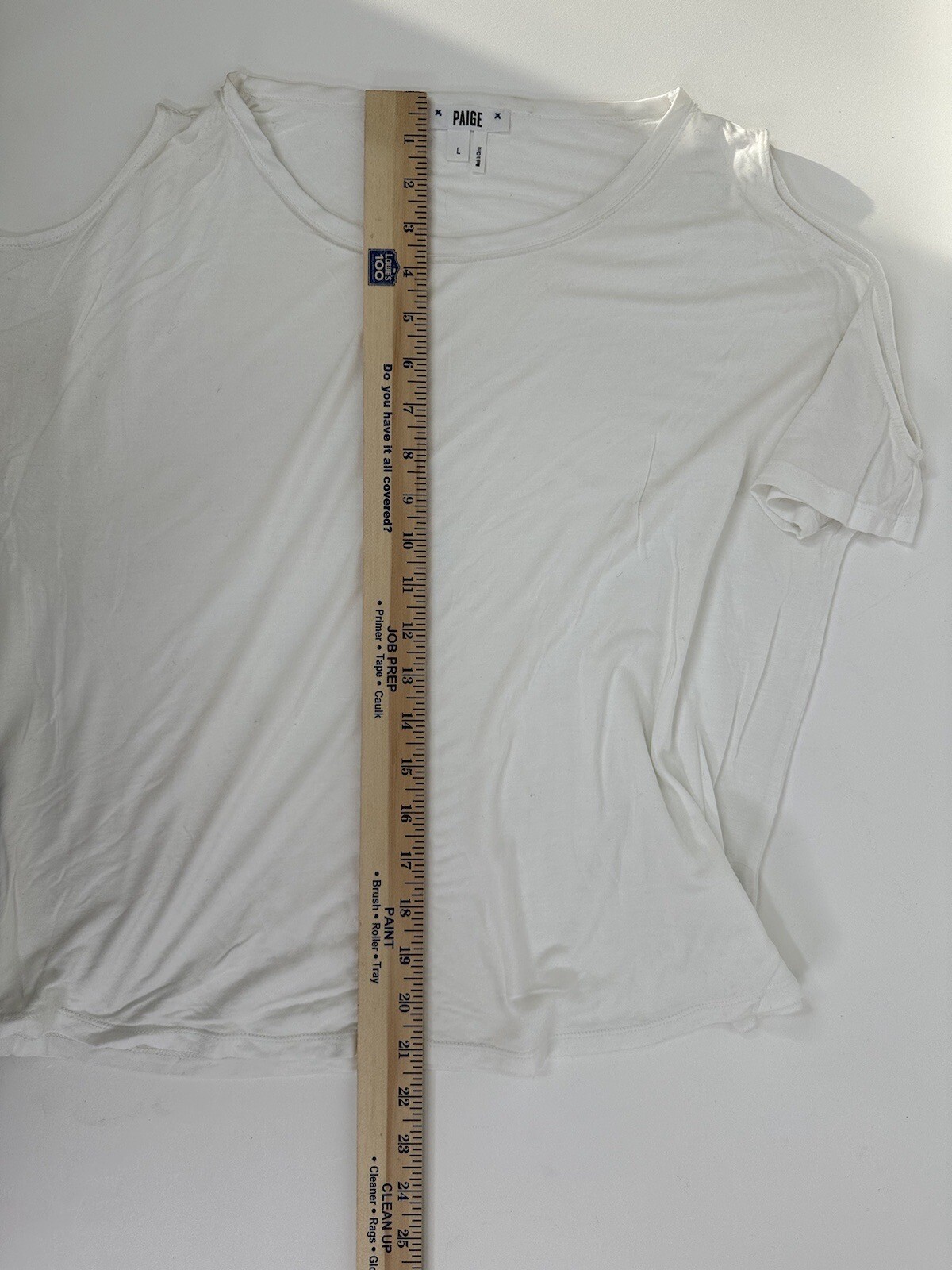 Paige Top Womens Size Large Cold Shoulder Sleeve White Shirt Concert Summer